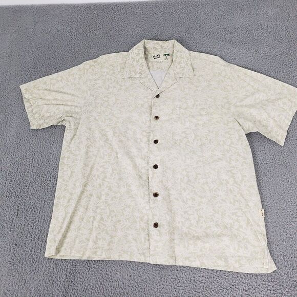 Koko Island Shirt Mens Extra Large White Hawaiian Floral Camp XL Rayon Beach - Picture 3 of 11